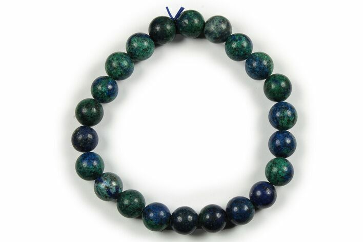 Azurite And Malachite Stone Bracelet - Elastic Band - Photo 1